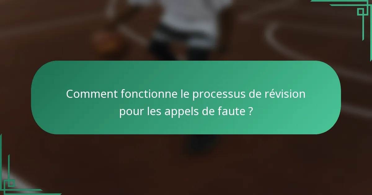 Comment fonctionne le processus de révision pour les appels de faute ?